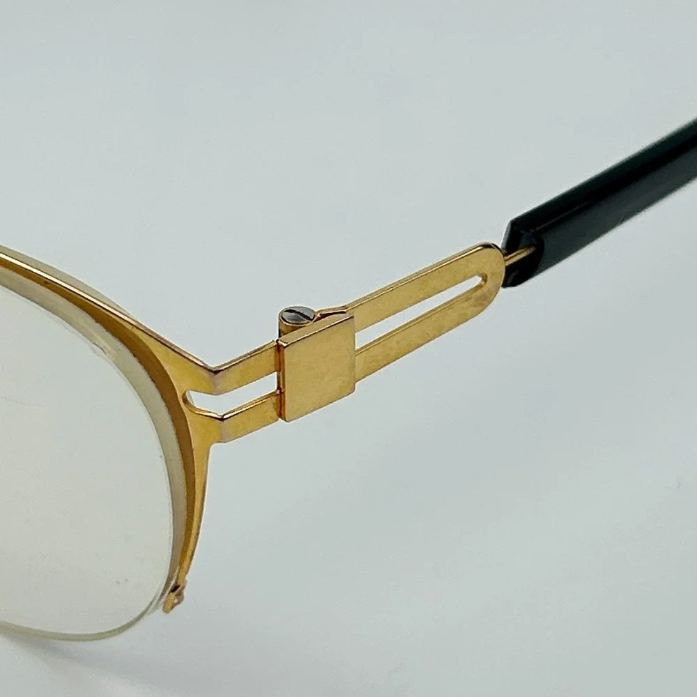 Henry Jullien C74P03 Unisex Eyeglasses Frame Gold & Black Half Rim 50-17-135 mm